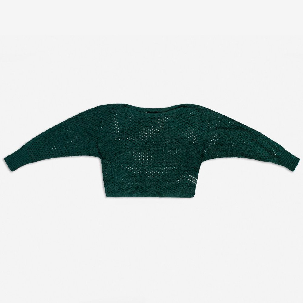 NEW! Teal Open Stitch Dolman Sweater - Picture 3 of 6